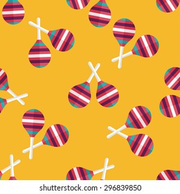wooden rattle flat icon,eps10 seamless pattern background