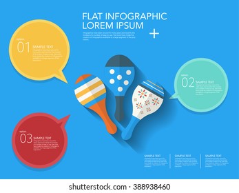 Wooden rattle icon , Vector flat long shadow design. Children's toys  infographic,eps10