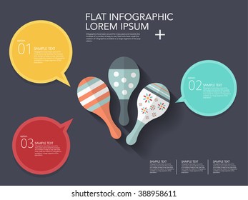 Wooden rattle icon , Vector flat long shadow design. Children's toys  infographic,eps10