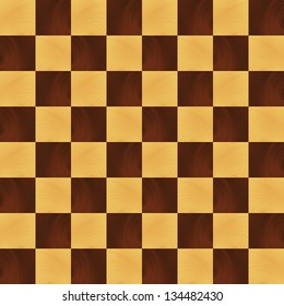 Wooden realistic chessboard vector background