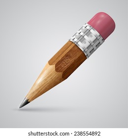 A wooden realistic pencil, vector