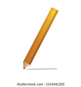 Wooden realistic yellow pencil with rubber eraser. Pencils sharp on white background. Vector illustration.