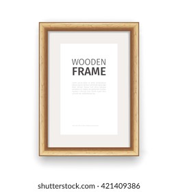 Wooden rectangle frame maple. Clipping paths included.