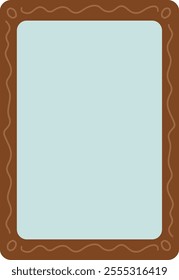 Wooden Rectangle Mirror Vector Illustration