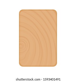 Wooden rectangular plank with rounded edges of light wood isolated stock illustration on transparent background. Odin's Rune. Use to write the Scandinavian runic alphabet.