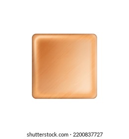 Placa rectangular de madera, bandeja realista aislada sobre fondo blanco. Plato cuadrado de madera para la comida. utensilios de cocina 3d para la decoración de las mesas. Ilustración del vector