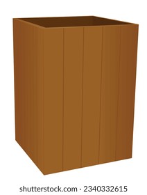 Wooden recycle bin. vector illustration