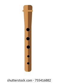 wooden reed pipe vector