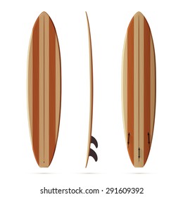Wooden retro vector malibu surfing board