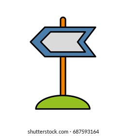 wooden road sign icon 