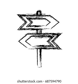 wooden road sign icon 
