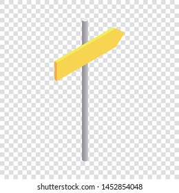 Wooden road sign icon. Isometric 3d illustration of wooden road sign vector icon for web