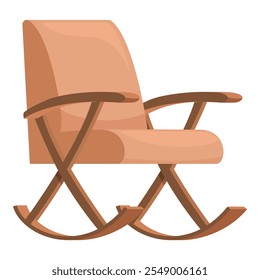 Wooden rocking chair with soft, cushioned seat and backrest, perfect for relaxing and enjoying leisure time