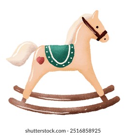 Wooden Rocking Horse for Christmas