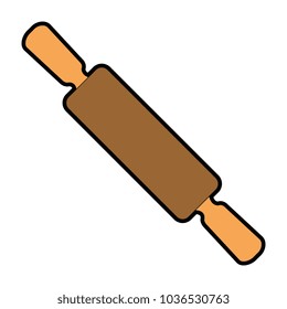 wooden roller isolated icon