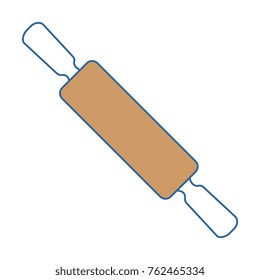 wooden roller isolated icon