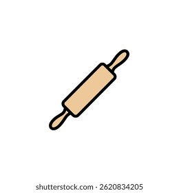 Wooden roller prepares food on white surface detail