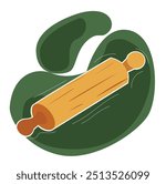 Wooden rolling pin clipart vector. Rolling pin flat vector