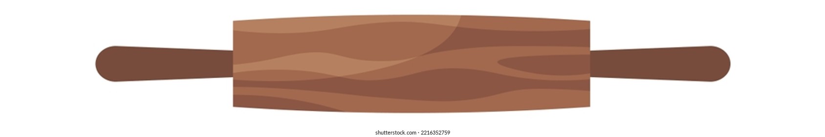 Wooden rolling pin flat illustration