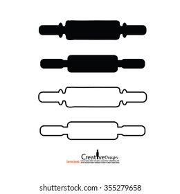 Wooden rolling pin. Isolated on white background.vector illustration.