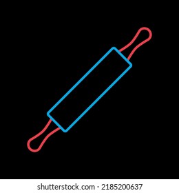 Wooden rolling pin plunger vector isolated on the black icon. Kitchen appliance. Graph symbol for cooking web site design, logo, app, UI