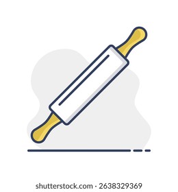 Wooden rolling pin plunger vector icon. Kitchen appliance. Graph symbol for cooking web site design, logo, app, UI