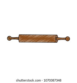 Wooden rolling pin scribble