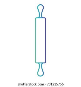 wooden rolling pin silhouette gradient color from purple to blue vector illustration