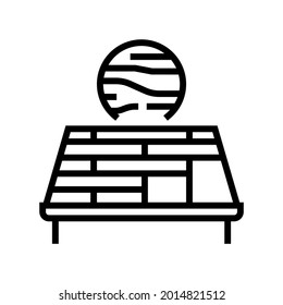 wooden roof line icon vector. wooden roof sign. isolated contour symbol black illustration