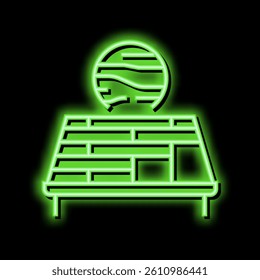 wooden roof neon light sign vector. wooden roof illustration