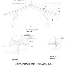 King Truss Span Roof Section AutoCAD Drawing Download Free DWG File   Cadbull