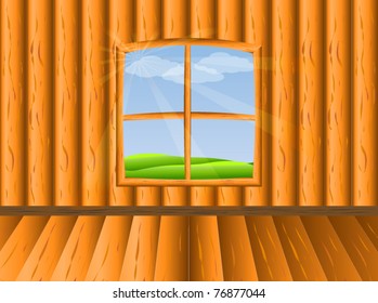 Wooden room with window