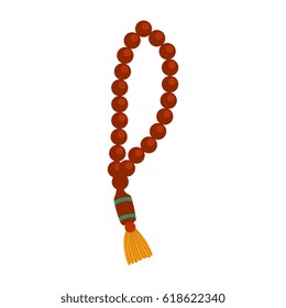 Wooden Rosary, Colorful Vector Illustration