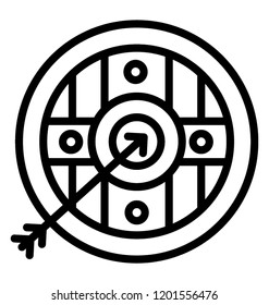 Wooden round medieval shield for war 