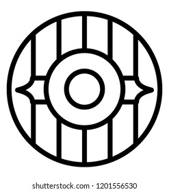 Wooden round medieval shield for war 