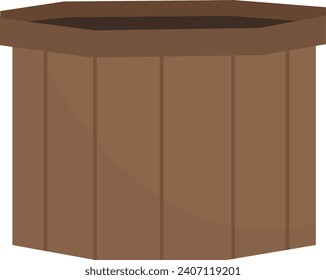Wooden Round Pool Vector Illustration