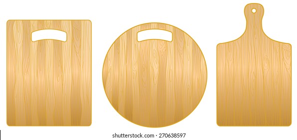 Wooden round and rectangular chopping boards svg