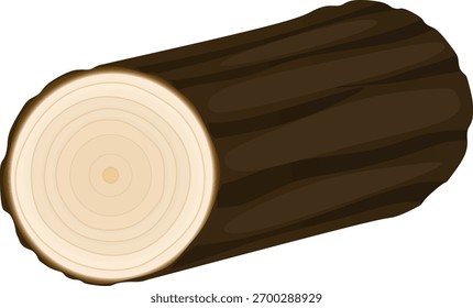 Rebanada redonda de madera. Ilustración vectorial
