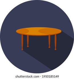 Mesa redonda de madera, ilustración, vector sobre fondo blanco.