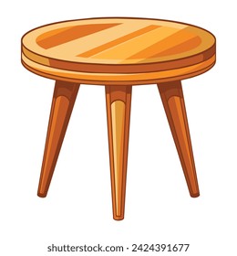 mesa redonda de madera aislada sobre fondo blanco