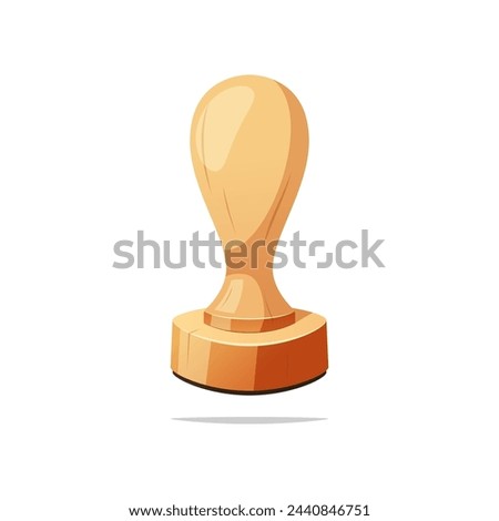Wooden rubber stamp vector isolated on white background.