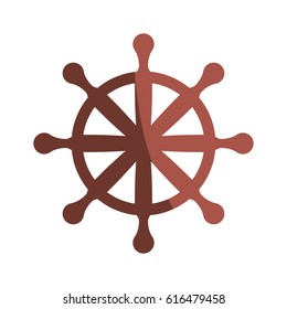 Wooden rudder wheel