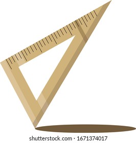 Wooden ruler, illustration, vector on white background.
