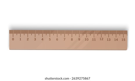 Wooden Ruler with Numerical Scale