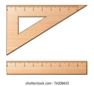 Vector wooden ruler Stock Vector by ©iunewind 120991440