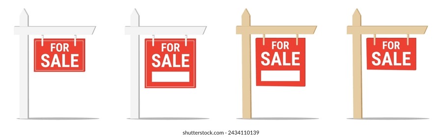 Wooden sale sign on a transparent background.