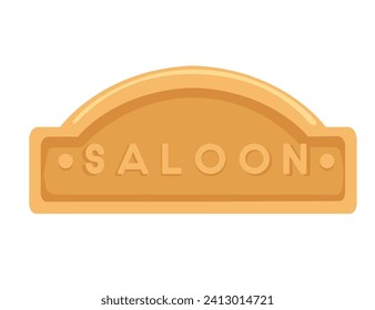 Wooden saloon sign for west element bar entrance vector illustration isolated on white background