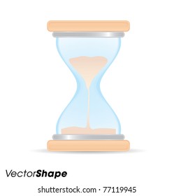 Wooden sand clock icon vector illustration