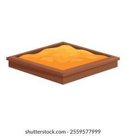 Wooden sandbox filled with sand, perfect for children to enjoy outdoor play and engage in imaginative activities