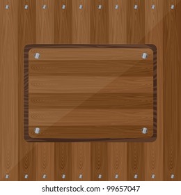 wooden with screws background. vector illustration